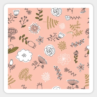 Elegance Seamless pattern with flowers Sticker